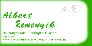 albert remenyik business card